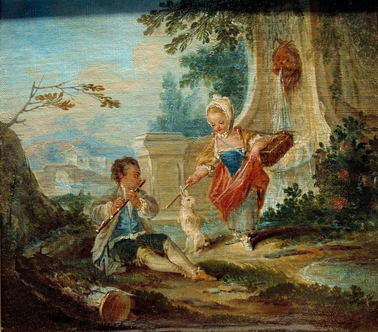 Francois Boucherin maalaus The Rabbit Savant (1703-1770) tekijältä François Boucher