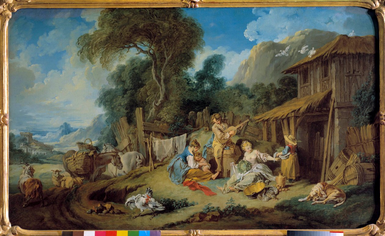 François Boucherin maalaus The Rest of Farmers (1703-1770) 1734 Yksityinen kokoelma tekijältä François Boucher