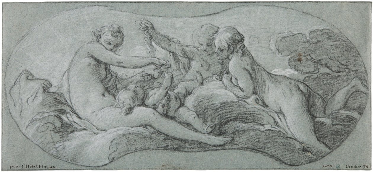 Kolme armoa leikkimässä Cupidon kanssa tekijältä François Boucher