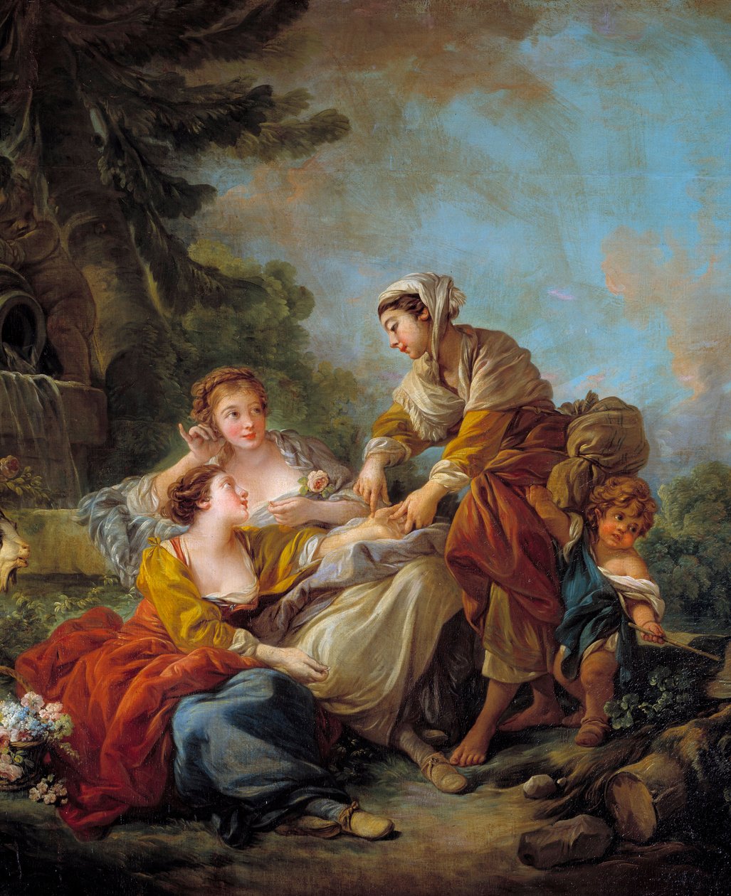Ennustaja. François Boucherin (1703-1770) maalaus 1700-luvulta. tekijältä François Boucher