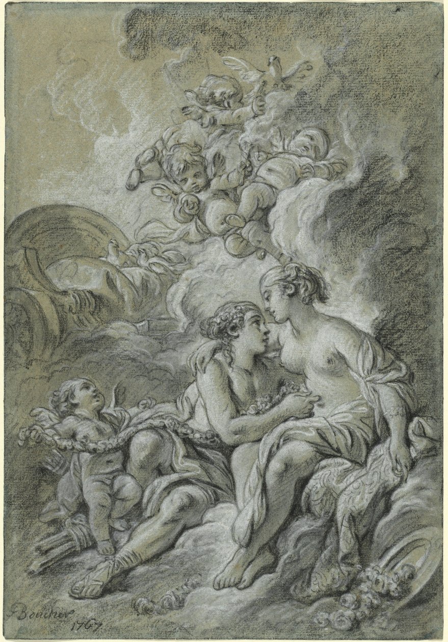 Venus nojautui rakkaaseen Adoniseensa ... tekijältä François Boucher