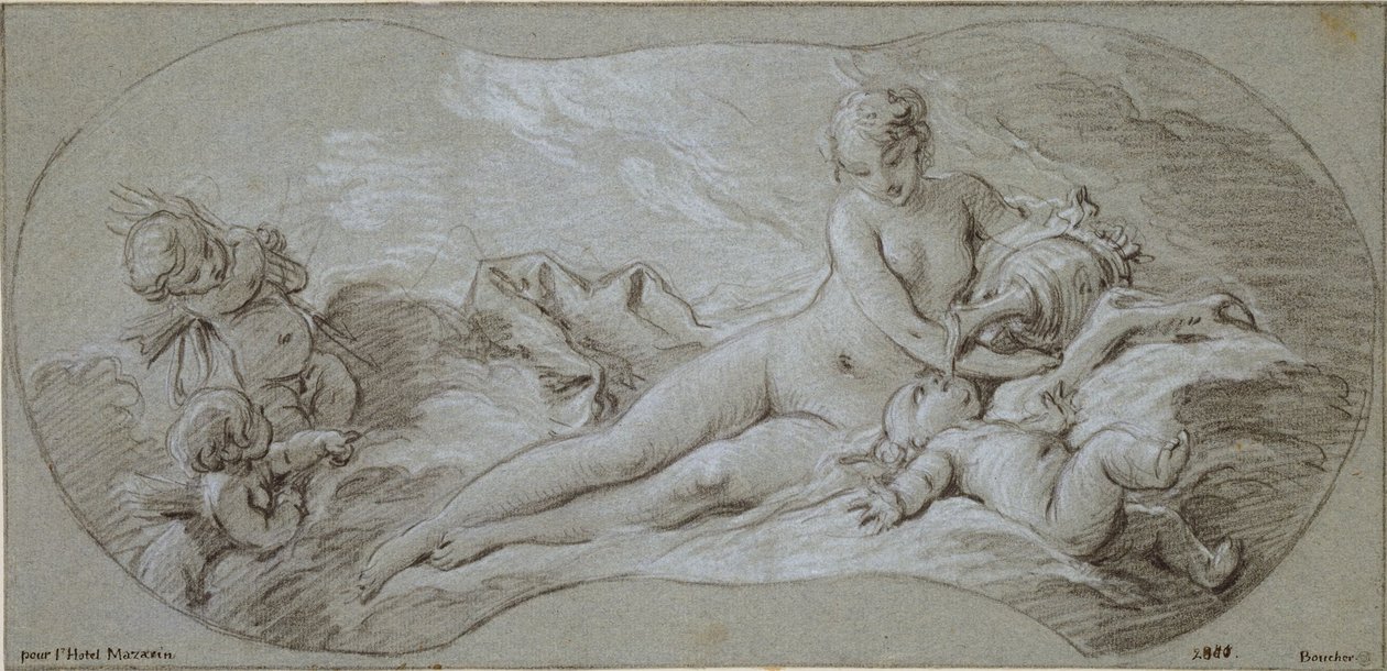 Venus juottaa Amorille nektaria tekijältä François Boucher