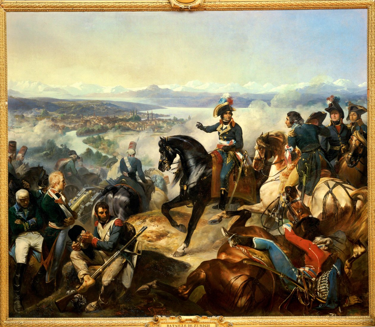 Zürichin taistelu, jonka kenraali Massena voitti 23. syyskuuta ... tekijältä Francois Bouchot