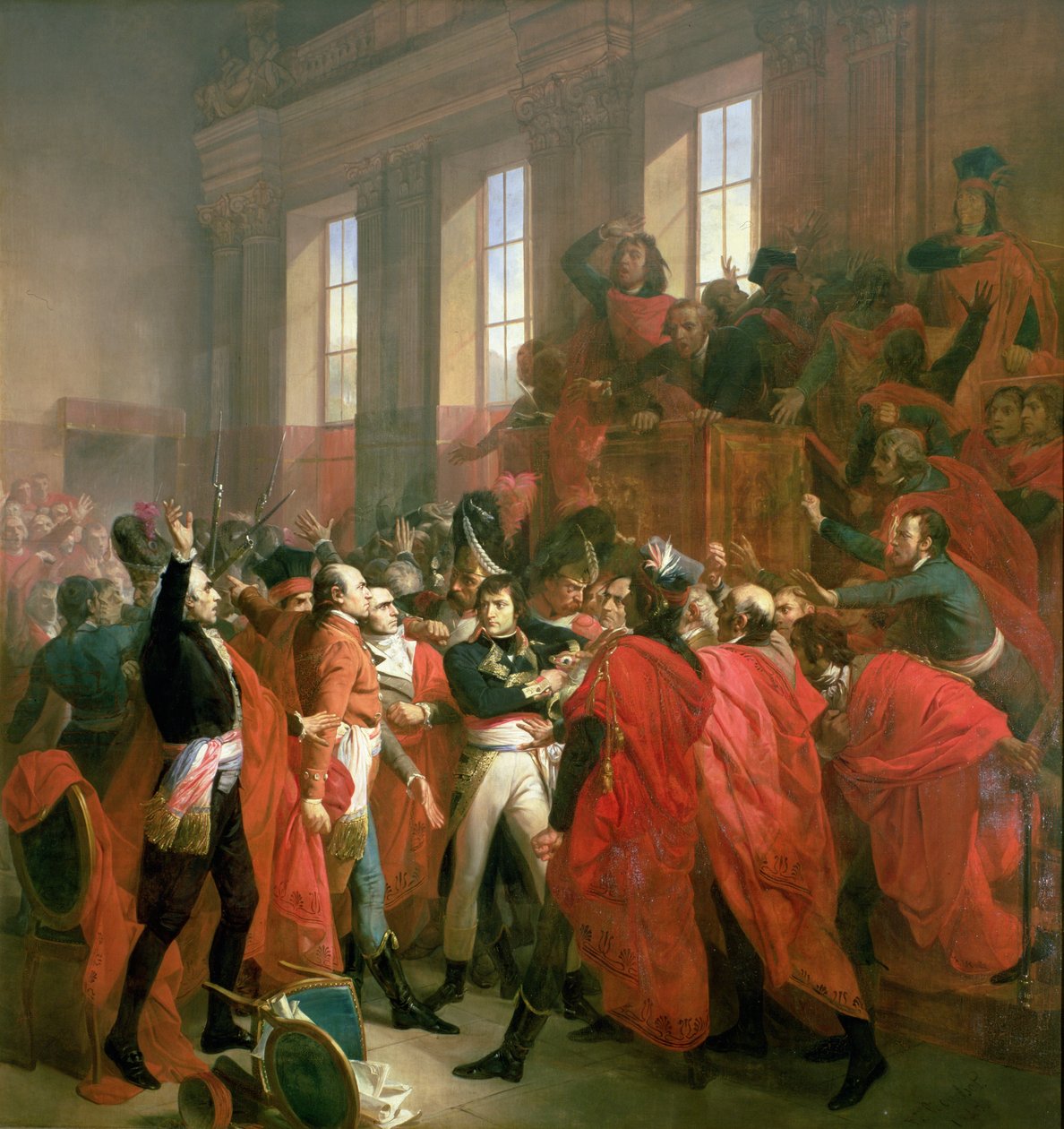 Bonaparte ja viidensadan neuvosto St. Cloudissa, 10. marraskuuta 1799, 1840 tekijältä Francois Bouchot