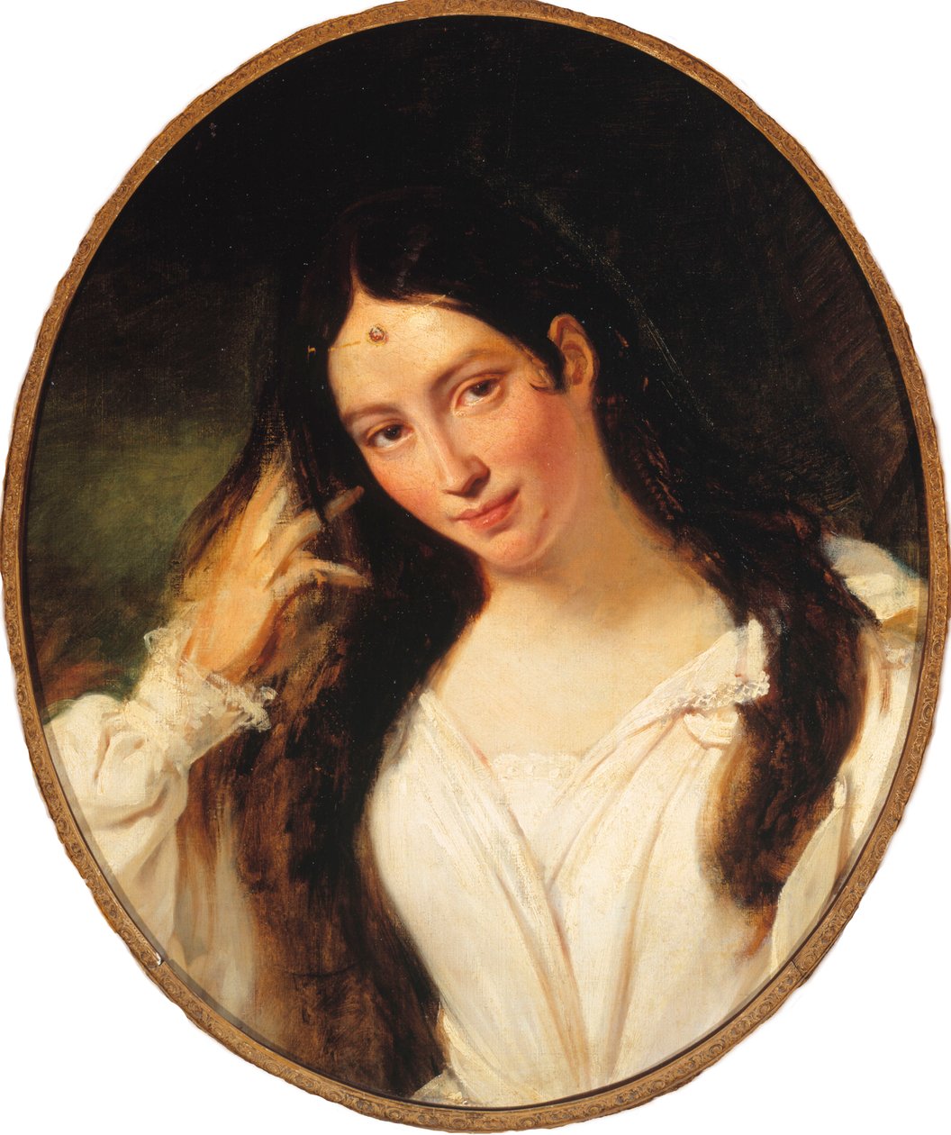 Oopperalaulaja Maria Malibran-Garcian muotokuva 1808-1836 Desdemonana, tekijältä Francois Bouchot