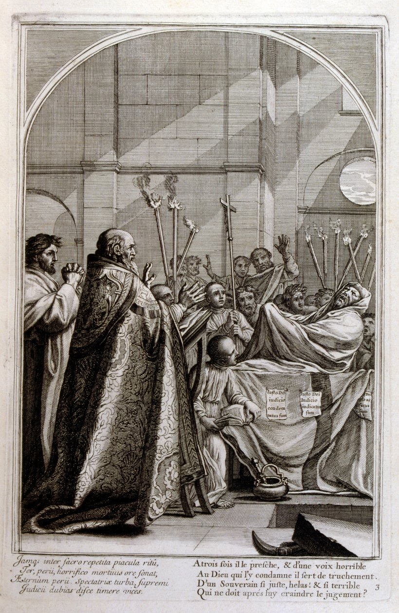 Kaiverrus Francois Chauveau 1680 "St Brunon elämä" Chartreux