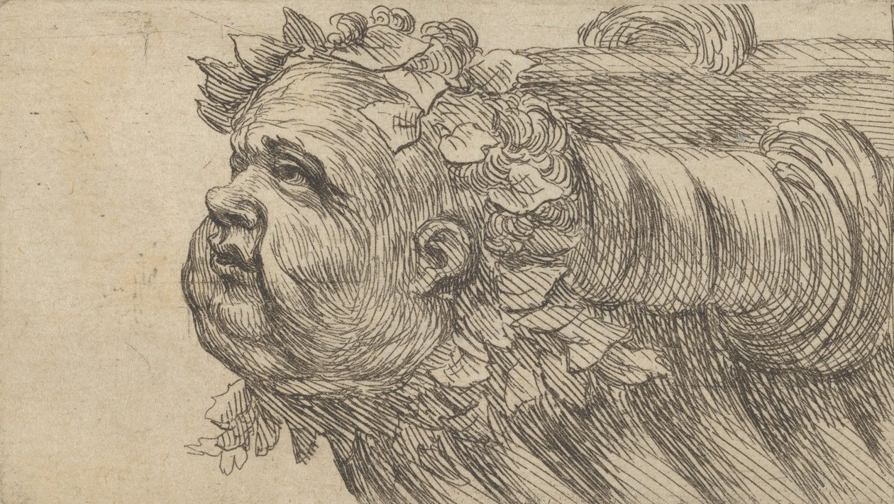 Lapsen pää laivan keulassa, Divers Masquesilta, n. 1635-45. tekijältä Francois Chauveau
