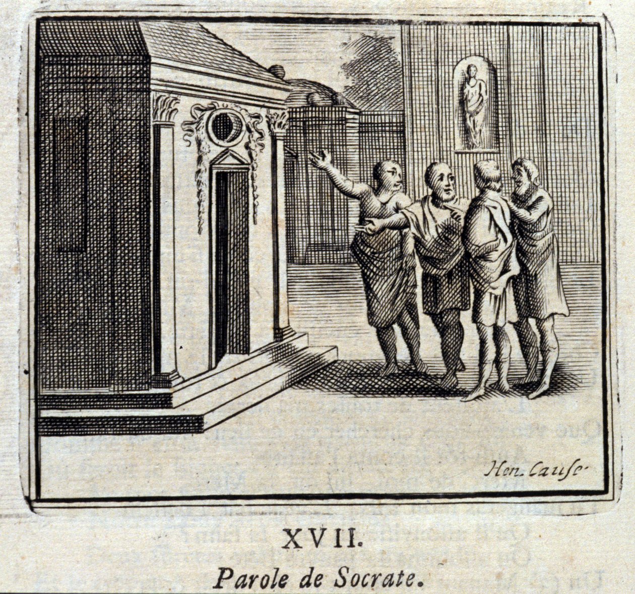 Sokrateen sana. Jean de La Fontainen (1621-95) sadut. Kuvitus: François Chauveau (1613-1676). Painos vuodelta 1728. tekijältä Francois Chauveau