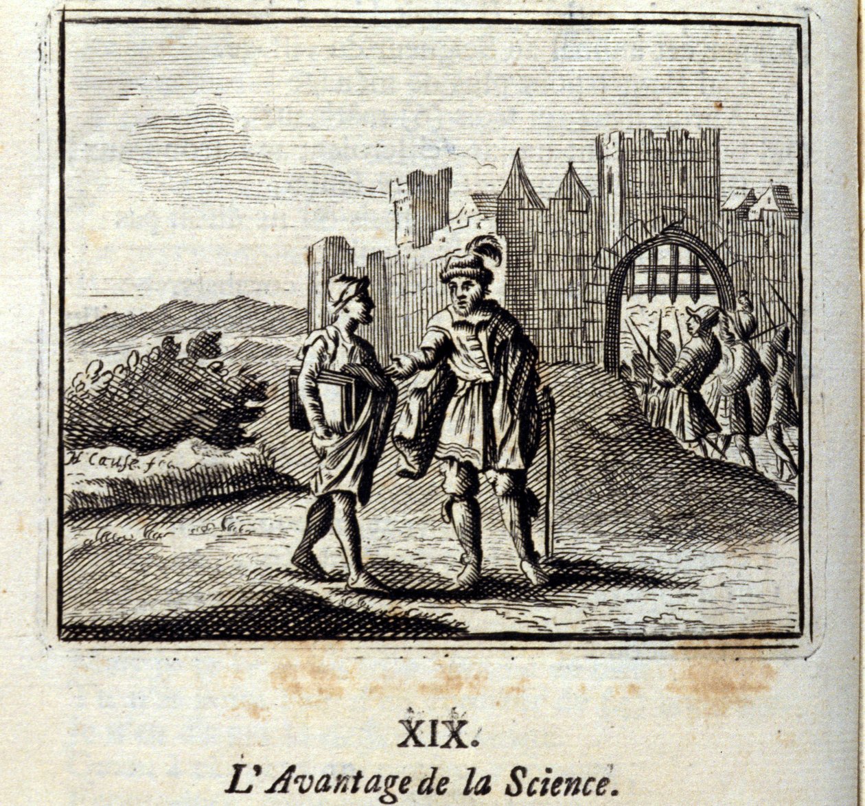 Tieteen etu. Jean de La Fontainen (1621-95) tarinat. Kuvitus: Francois Chauveau (1613-1676). Painos vuodelta 1728. tekijältä Francois Chauveau