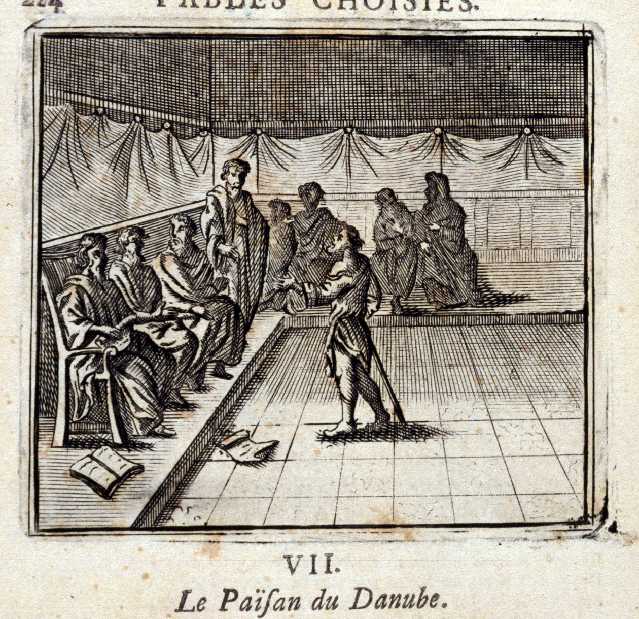 Tonavan talonpoika. Jean de La Fontainen (1621-95) sadut. Kuvitus: François Chauveau (1613-1676). Painos vuodelta 1728. tekijältä Francois Chauveau