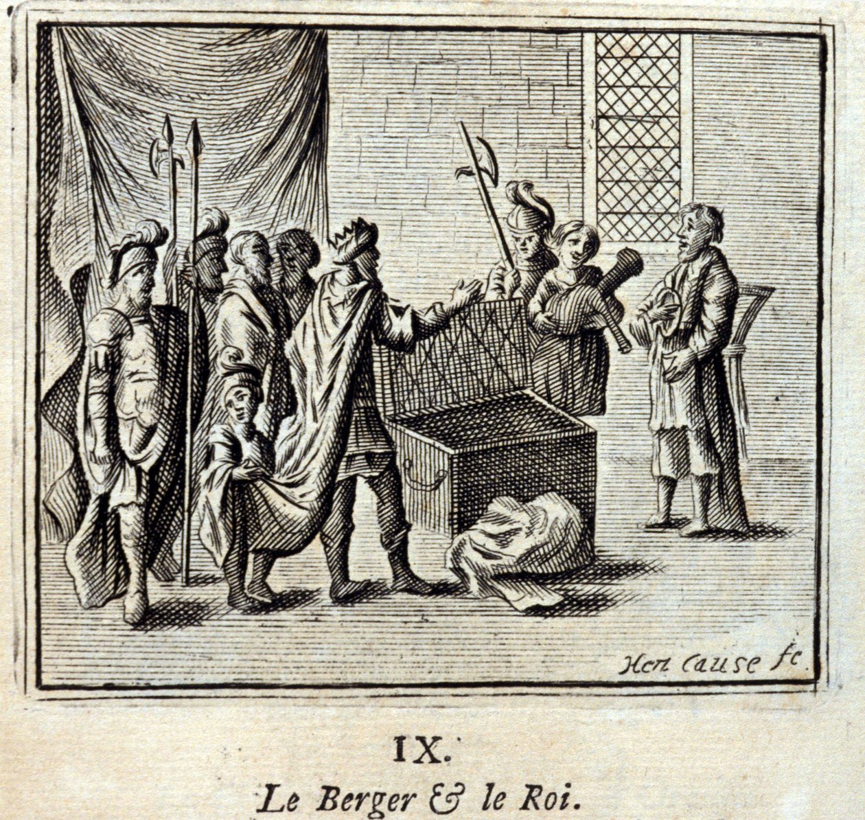 Paimen ja kuningas. Jean de La Fontainen (1621-95) sadut. Kuvitus: François Chauveau (1613-1676). Painos vuodelta 1728. tekijältä Francois Chauveau