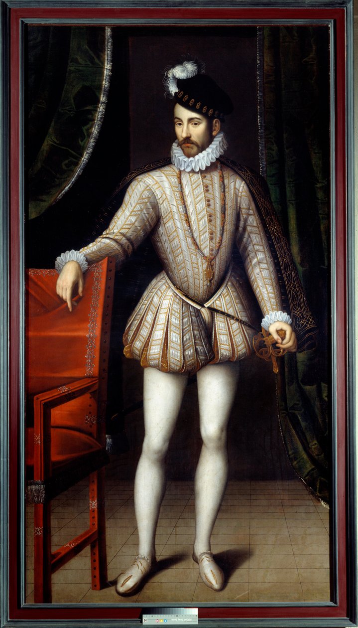 Muotokuva Ranskan kuninkaan Kaarle IX:n (1550 - 1574) jalassa. Francois Clouetin (1515-1572) maalaus tekijältä François Clouet