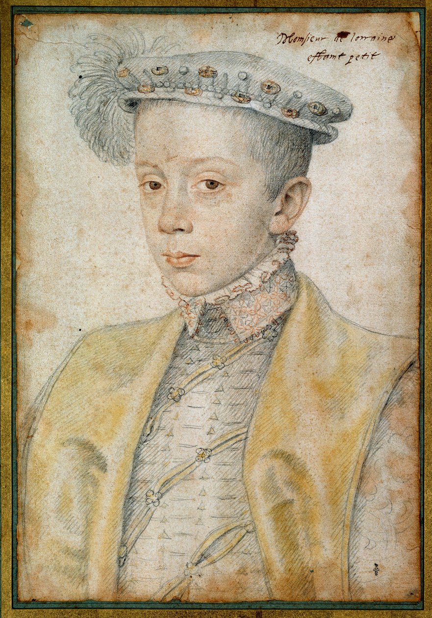 Muotokuva Charles II:sta Lorraine and Barin herttua (1543-1608). Clouet Francois