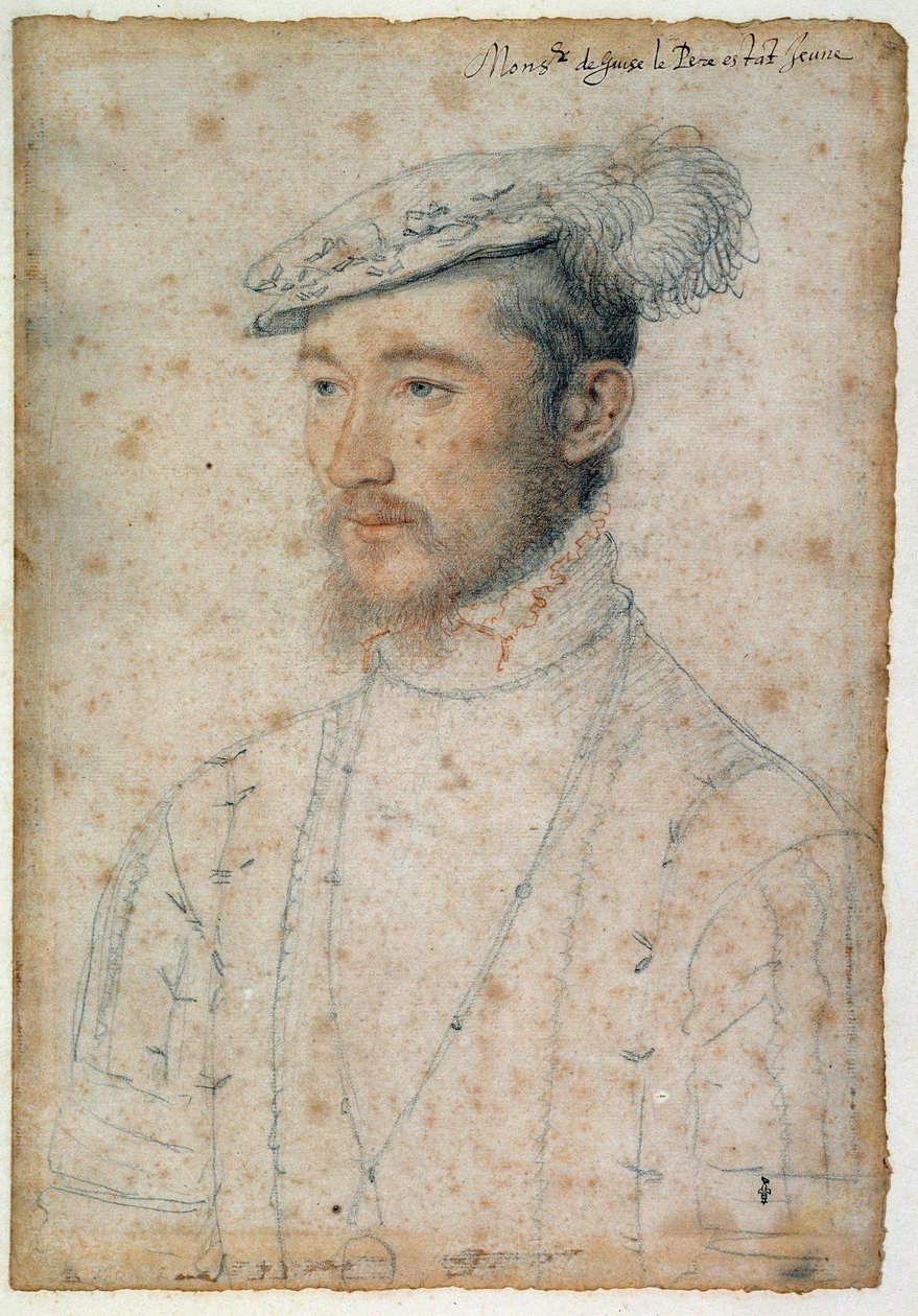 François de Lorraine, Guisen herttua (1520 - 1563) muotokuva. Clouet Francois