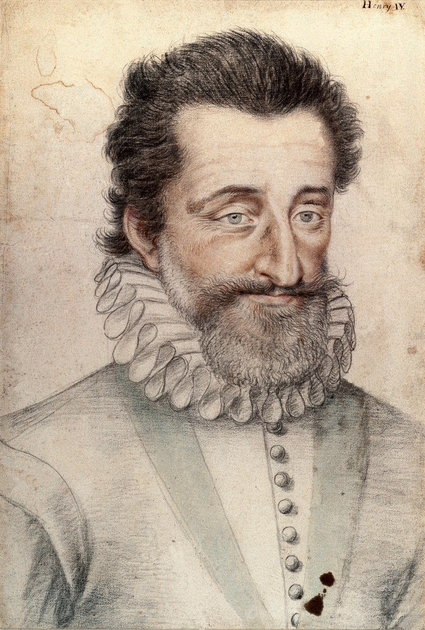 Ranskan kuninkaan Henrik IV:n (1553-1610) muotokuva tekijältä François Clouet