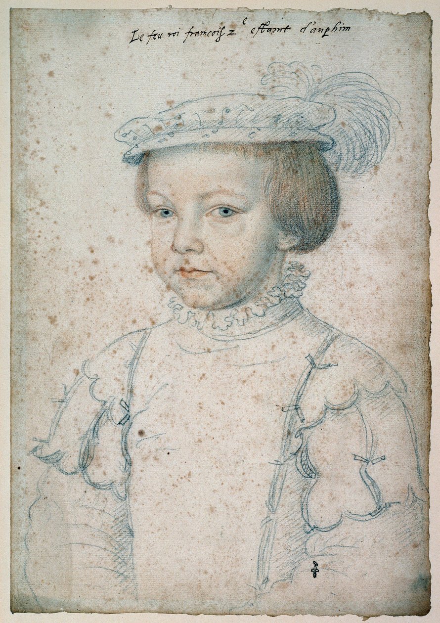 Ranskan kuninkaan Francois II:n (1544-1560) muotokuva. Piirustus: Francois Clouet (1515-1572) tekijältä François Clouet