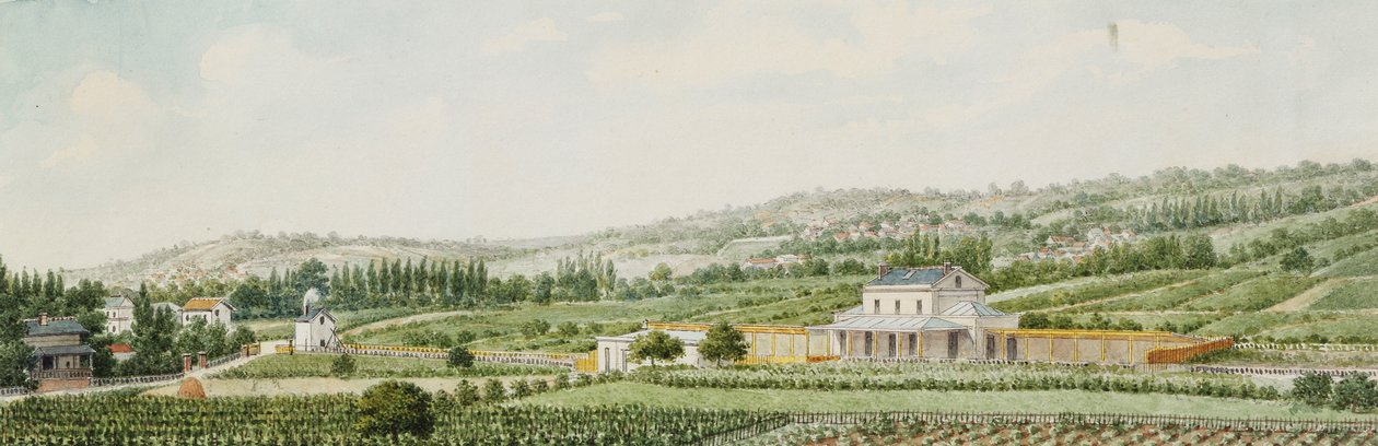Rautatieasema Pariisin laitamilla, 1846 tekijältä Francois Debret