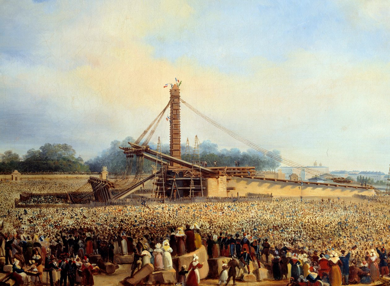 Luxor place de la concorden obeliskin pystytys (25. lokakuuta tekijältä Francois Dubois