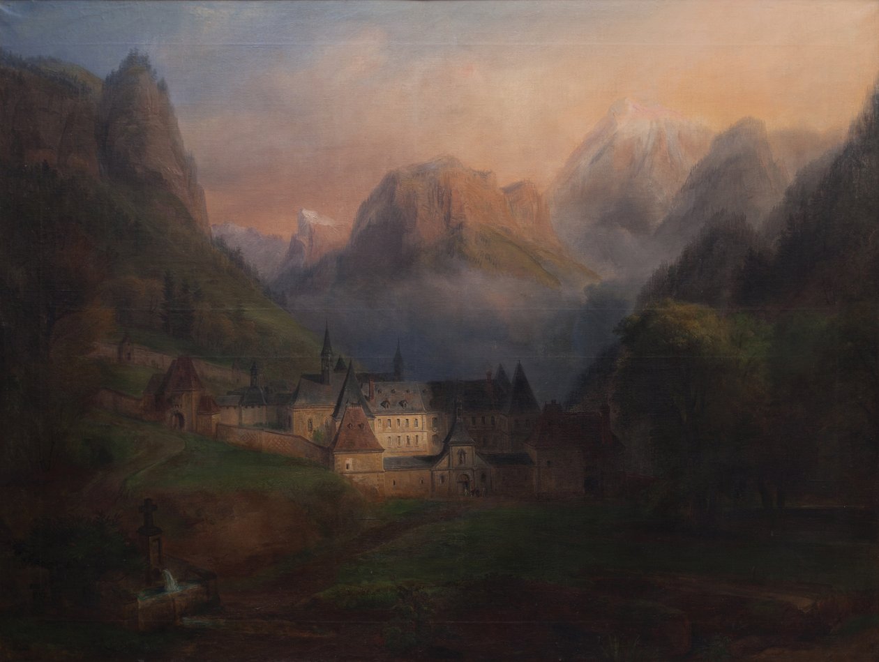 Yleiskuva Grande Chartreusen luostarista 1870 (Öljy kankaalle) tekijältä Francois Edme Ricois