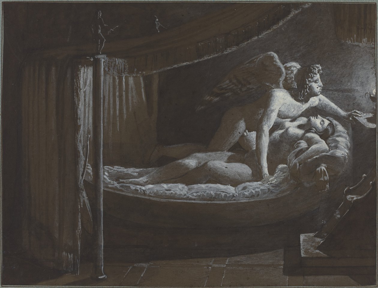 Amor Psychen kanssa sammuttaa lampun tekijältä Francois Edouard Picot