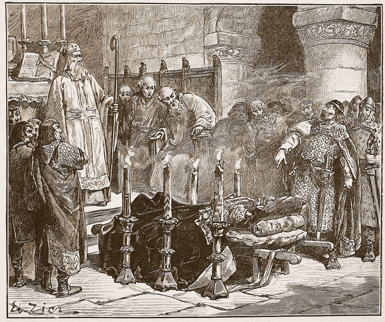 Fitz-Arthur kieltää Williamin hautaamisen, kuvitus "Cassell