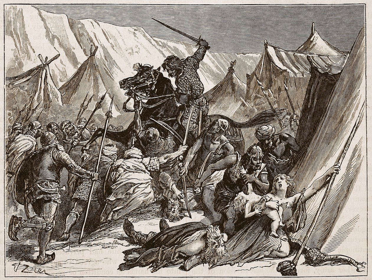 Robert of Normandia kokoamassa ristiretkeläisiä, kuvitus "Cassell