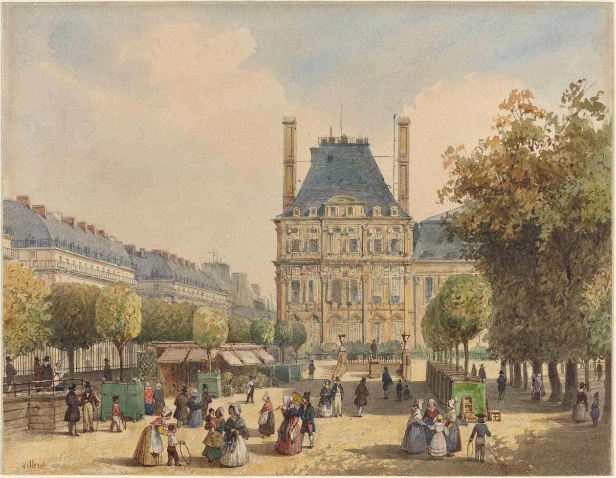 Rue de Rivoli ja Pavillon Marsan tekijältä Francois Etienne Villeret
