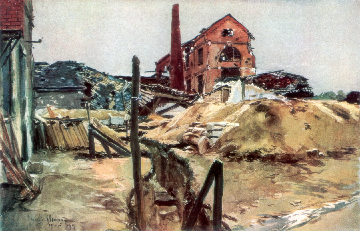 Tehdasrakennukset, Soissons, 19. toukokuuta 1915, 1926. tekijältä Francois Flameng