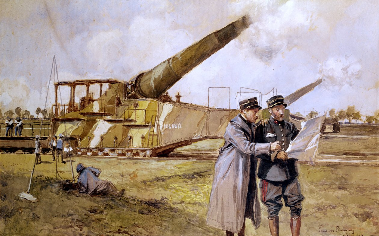Raskas tykistö rautateillä, lokakuu 1916 tekijältä Francois Flameng