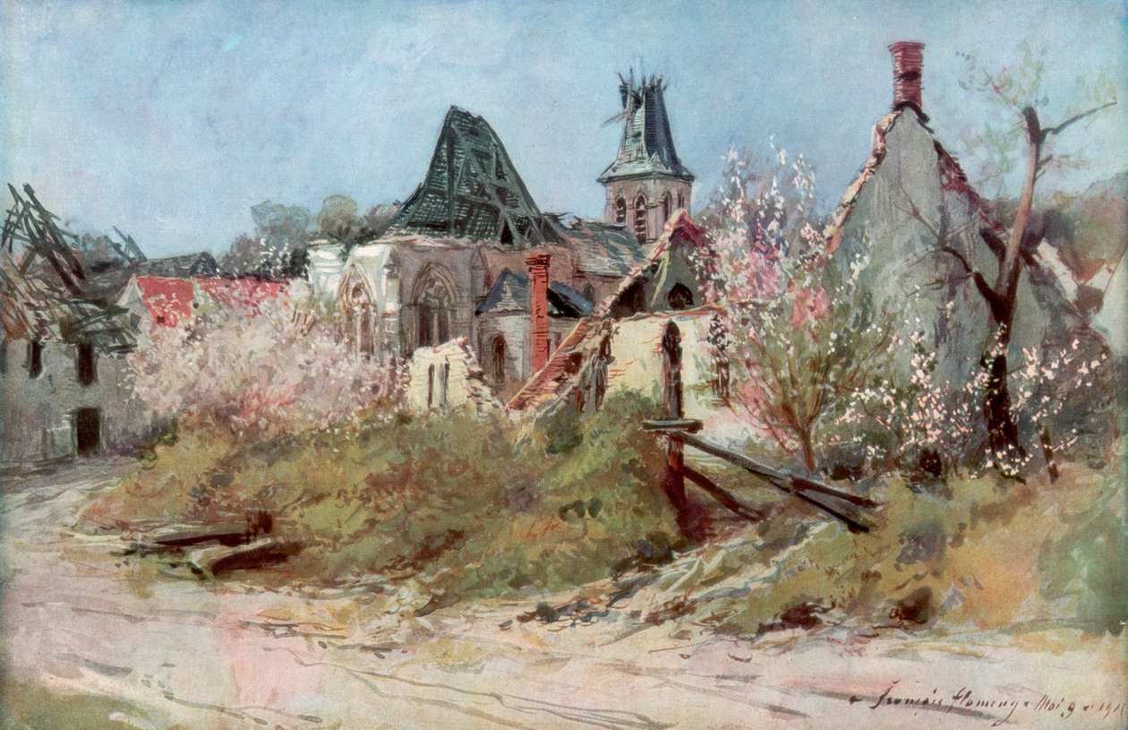 Craonnellen kylässä 9. toukokuuta 1917, 1917, 1926. tekijältä Francois Flameng