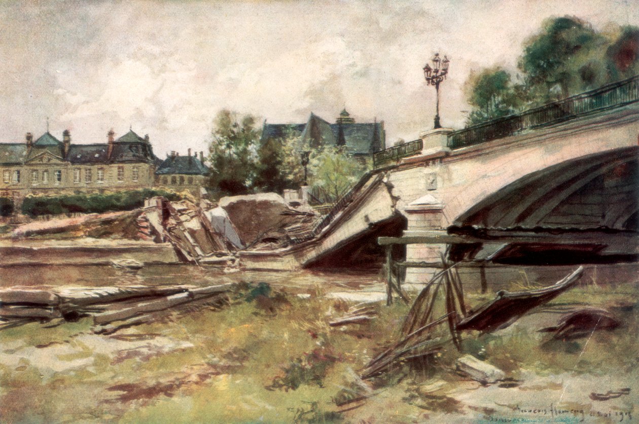 Aisnen silta, Ranska, 1915, 1926. tekijältä Francois Flameng