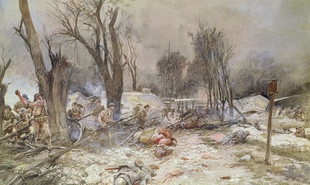 Hyökkäys Saint-Pierre-Aiglessa, heinäkuu 1918 tekijältä Francois Flameng