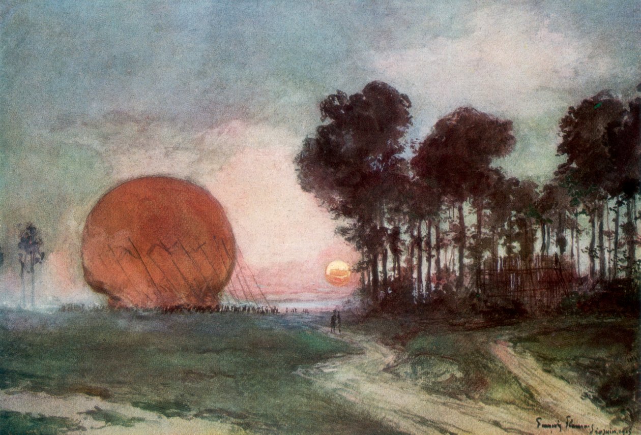 Ilmapallon paluu, Artois, Ranska, 10. kesäkuuta 1915, 1926 tekijältä Francois Flameng