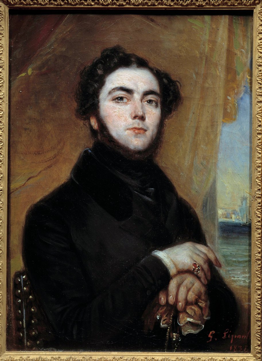Eugene Suen (1804-1857) kirjailijan muotokuva Francois Gabriel Lepaullen (1804-1886) maalaus 1836 su. 0,35x0,25 m Pariisi, Musee Carnavalet tekijältä Francois Gabriel Guillaume Lepaulle