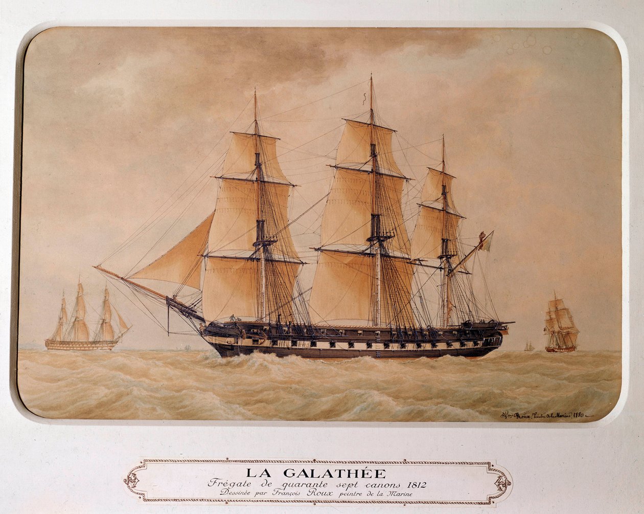 Galathee, 47 aseen fregatti vuonna 1812. François Roux