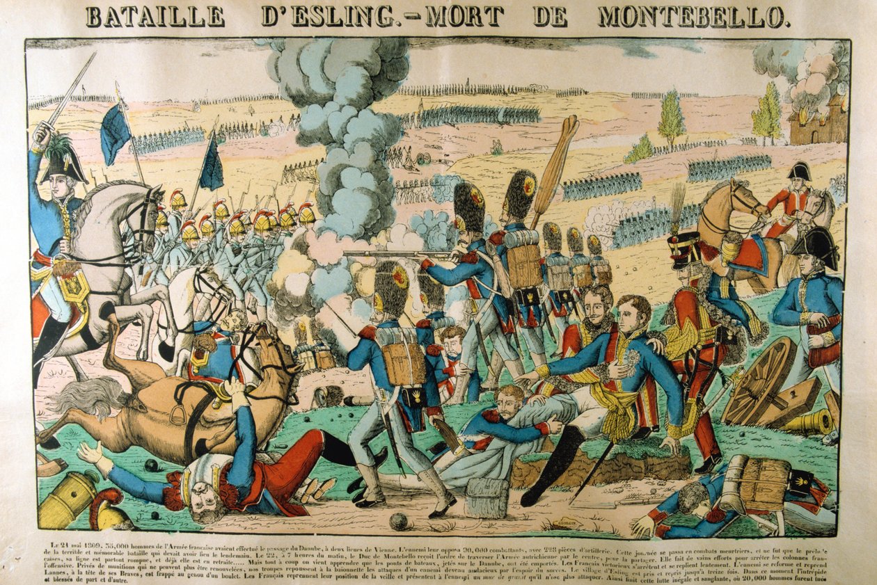 Esslingin taistelu - Montebellon kuolema, 21. toukokuuta 1809, c1835 tekijältä Francois Georgin