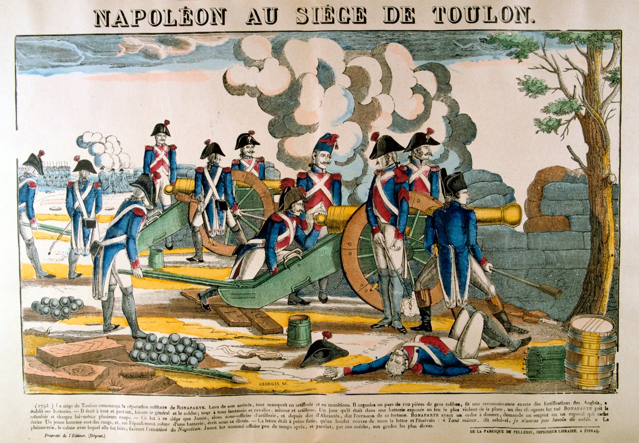 Napoleon Toulonin piirityksessä, 1793, c1835 tekijältä Francois Georgin