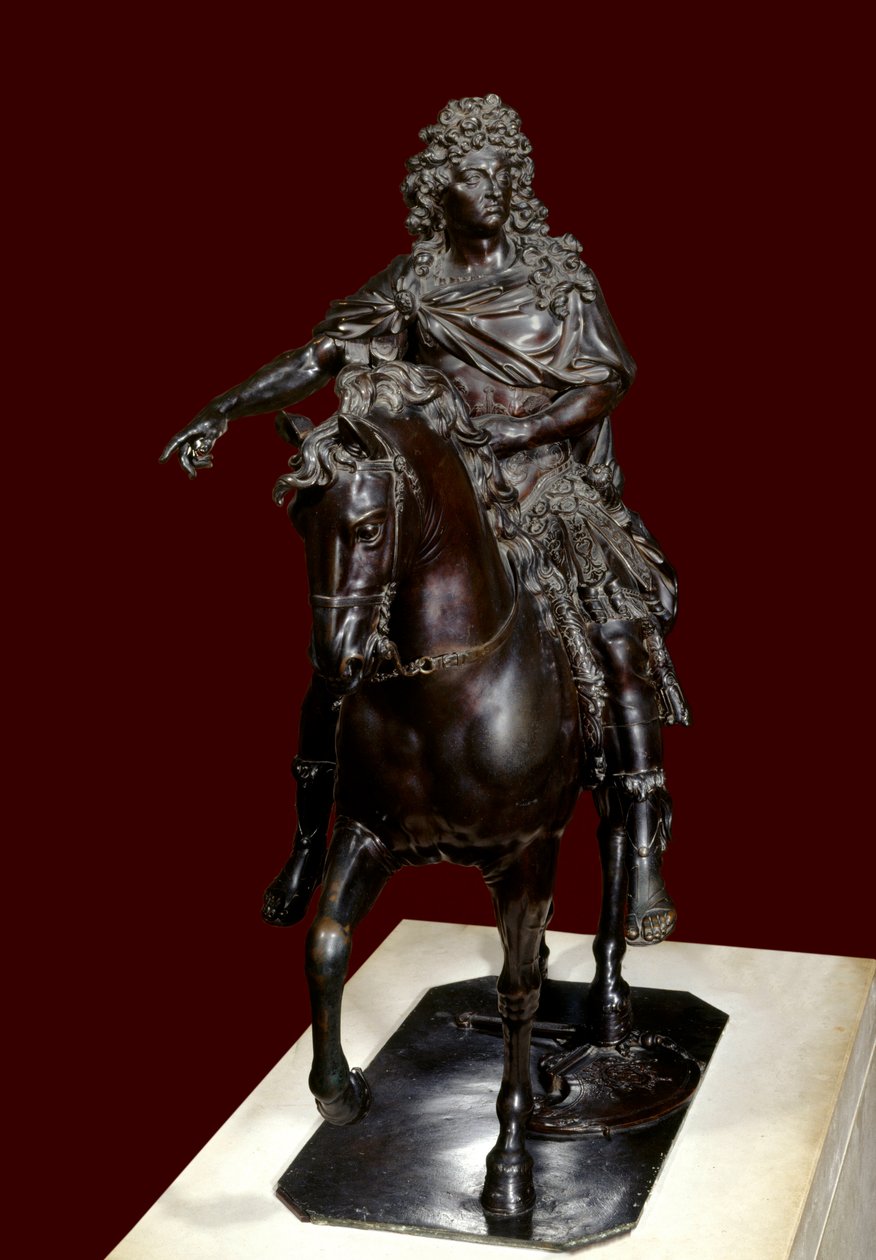 Kuningas Ludvig XIV:n (1638-1715) ratsastuspatsas sulassa vahassa - Francois Girardonin (1628-1715) veistos tekijältä Francois Girardon