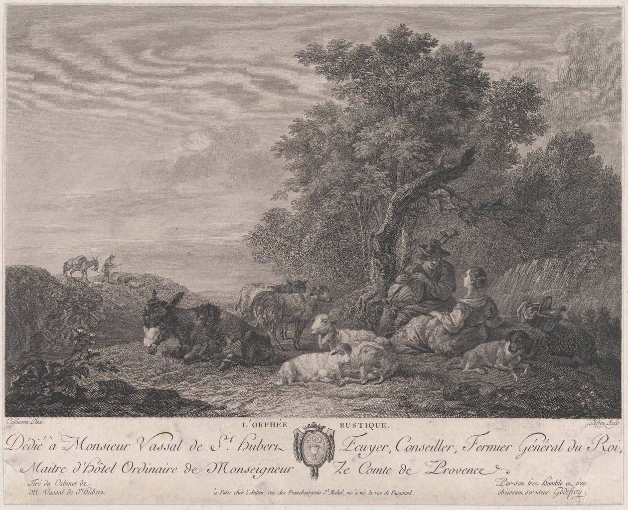 Maalaismainen Orpheus, 1700-luvun loppu, 1800-luvun alku. tekijältä Francois Godefroy