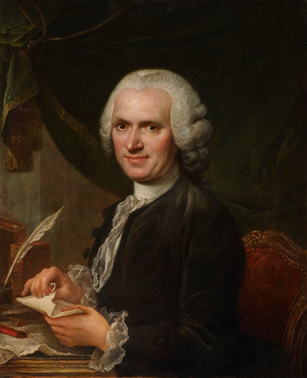 Jean-Jacques Rousseaun (1712-1778) muotokuva (öljy kankaalle) tekijältä Francois Guérin