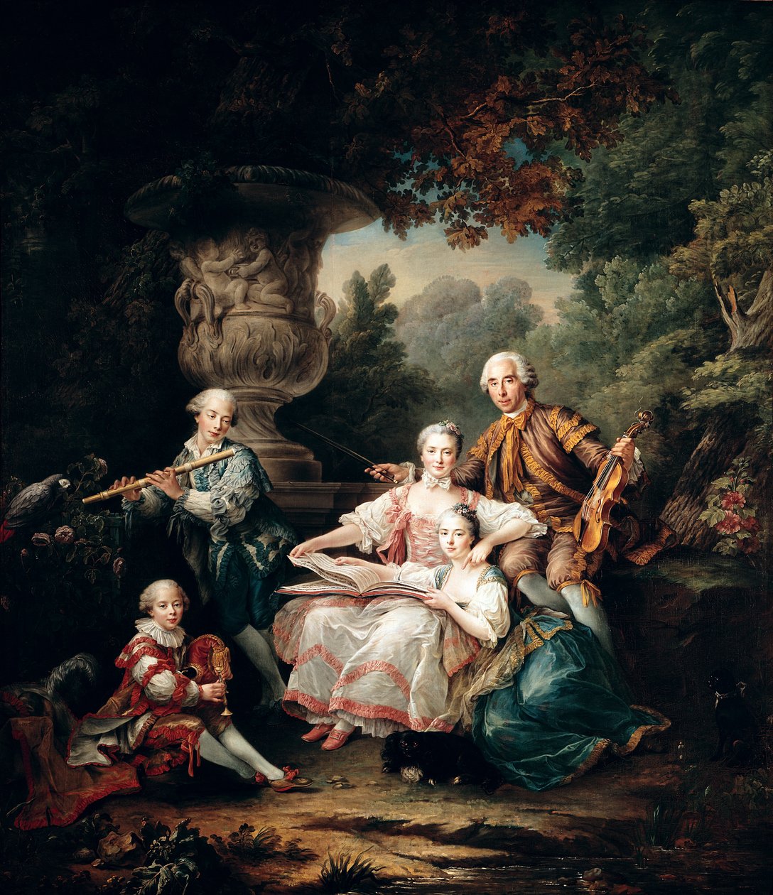 Louis du Bouchet (1645-1716) Marquis de Sourches ja hänen perheensä, 1750 tekijältä Francois Hubert Drouais