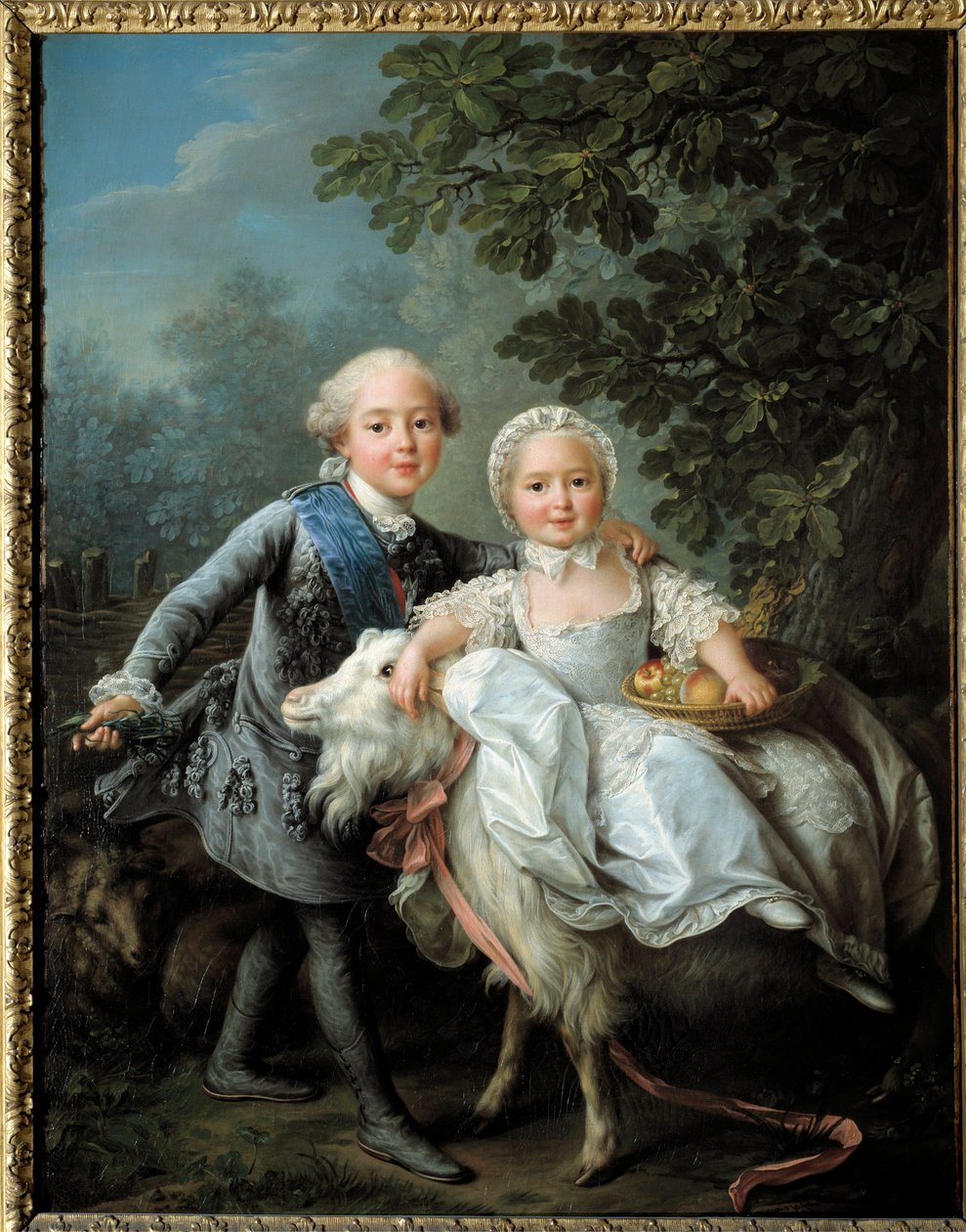Muotokuva ranskalaisesta, Artoisin kreivistä (tuleva Kaarle X (1757-1836) ja hänen sisarensa Madame Clothilde, tuleva Sardinian kuningatar (1759-1802) edustettuna vuosina 1763-1764, François Hubert Drouais