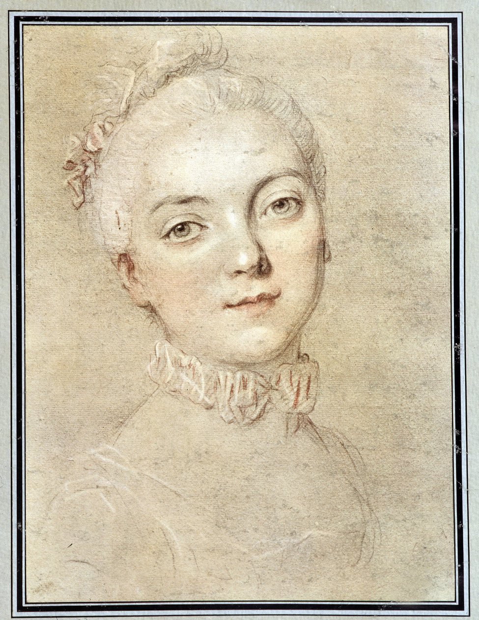 Jeanne Becu, Barryn kreivitär (tai rouva) (1743-1793) muotokuva - piirros François Drouais tekijältä Francois Hubert Drouais