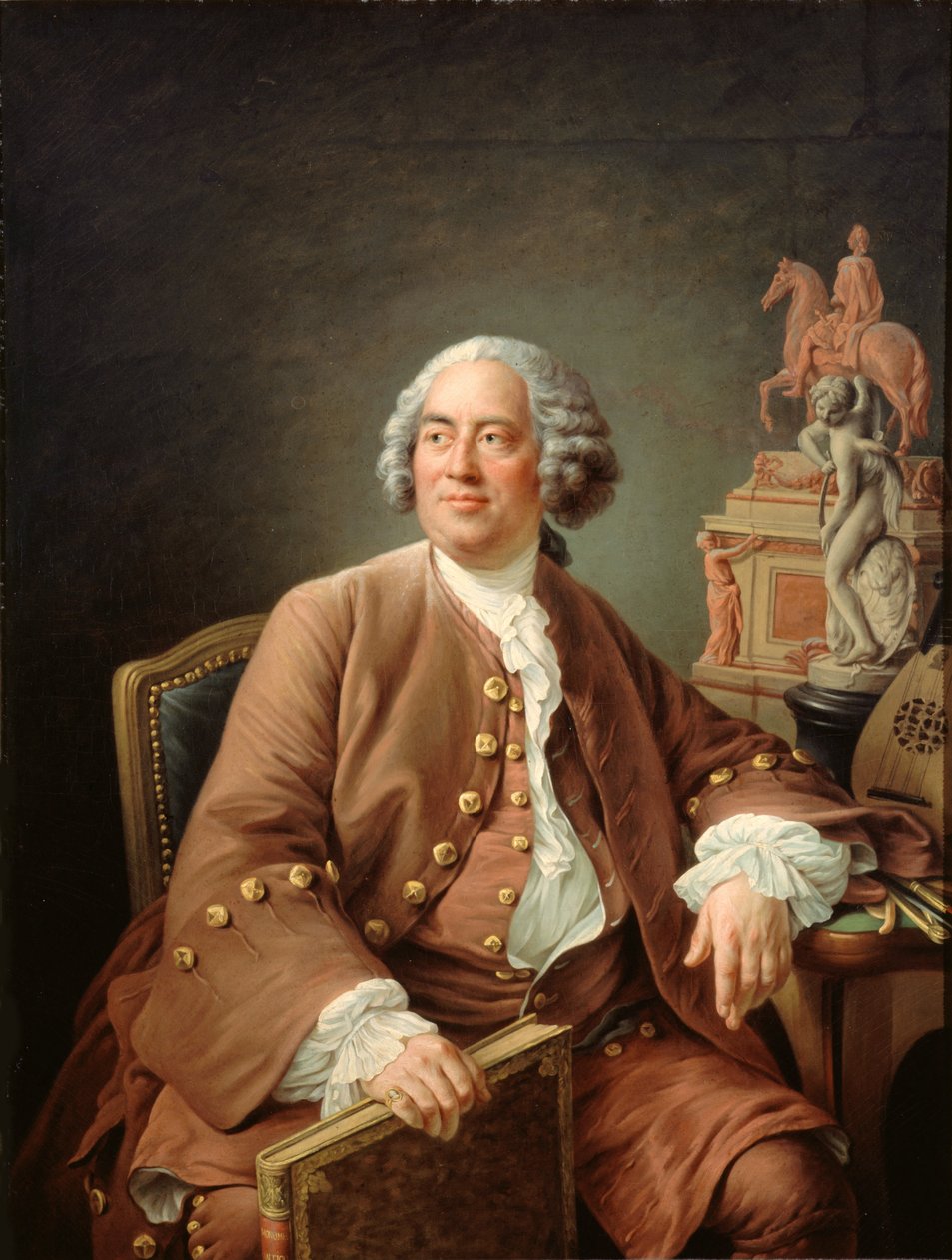 Arkkitehti Edmé Bouchardonin muotokuva 1698-1762. tekijältä Francois Hubert Drouais