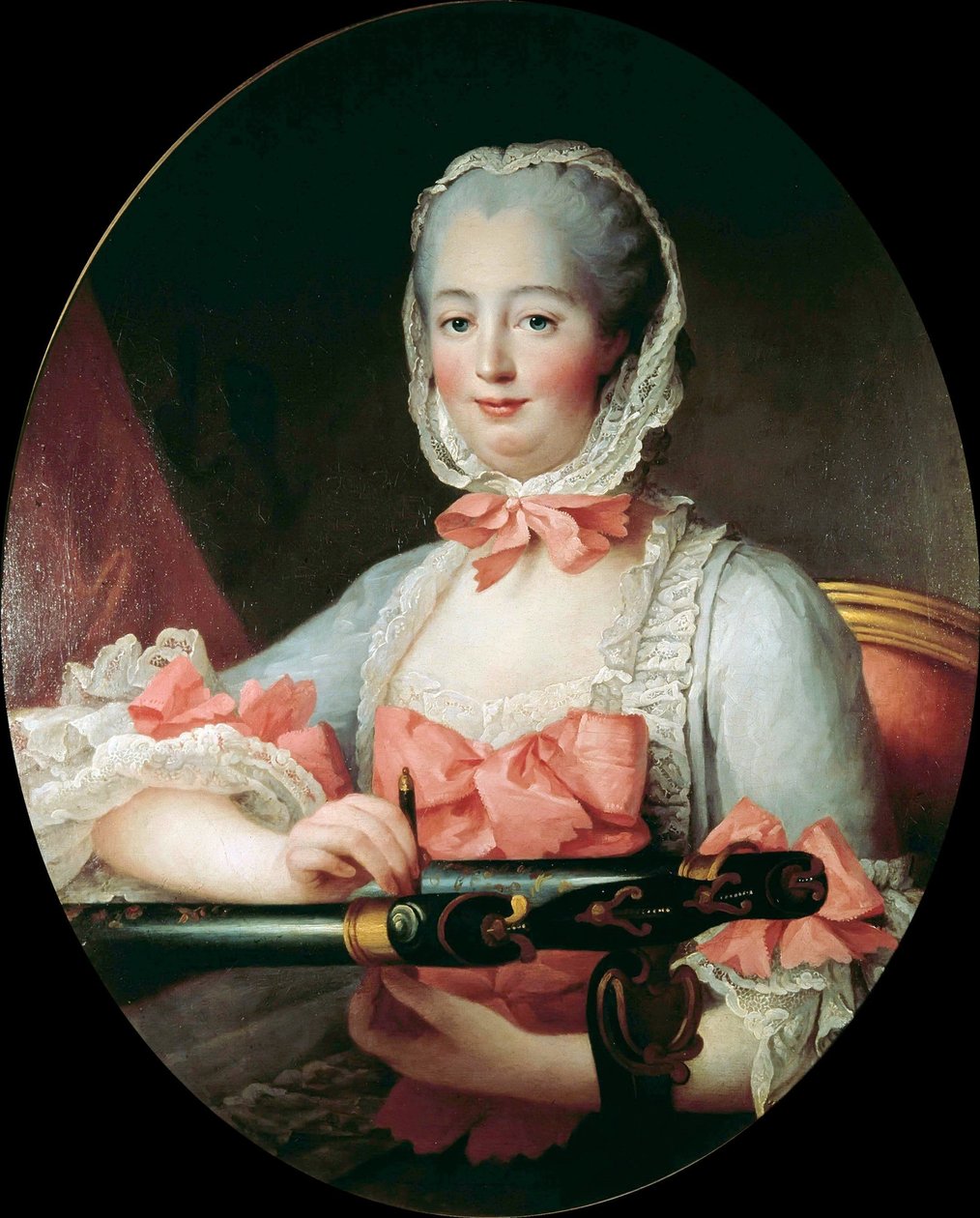 Markiisi de Pompadourin muotokuva 1721-1764, n. 1763. tekijältä Francois Hubert Drouais