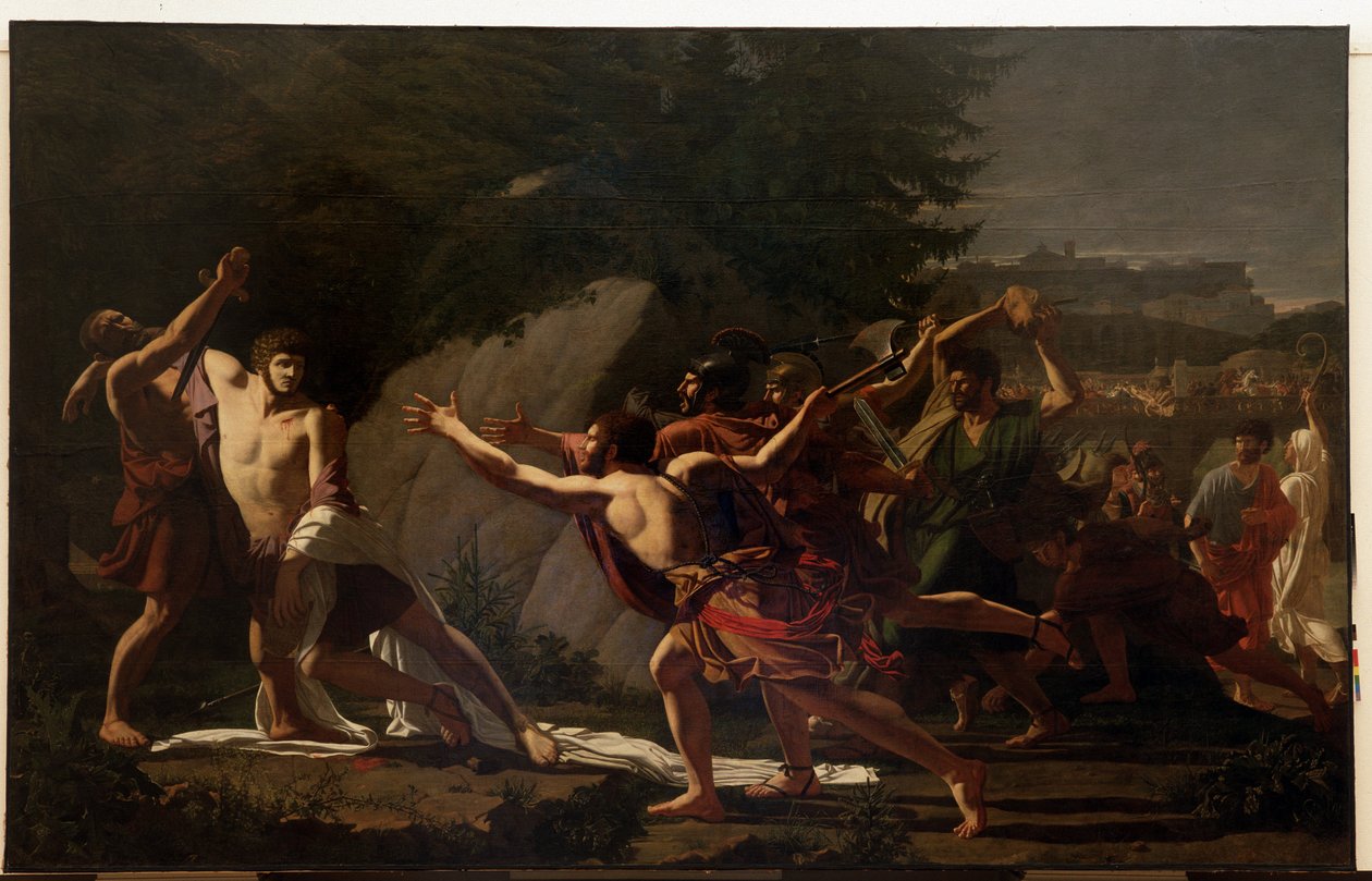 Caius Gracchuksen (yksi Gracquesta) kuolema (2. vuosisadalla eKr.) tekijältä Francois Jean Baptiste Topino Lebrun