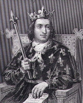 Kaarle V, jota kutsutaan "viisaaksi" (1337-80) Ranskan kuninkaaksi, kaiverrus Blanchard (kaiverrus) tekijältä Francois Louis (after) Dejuinne