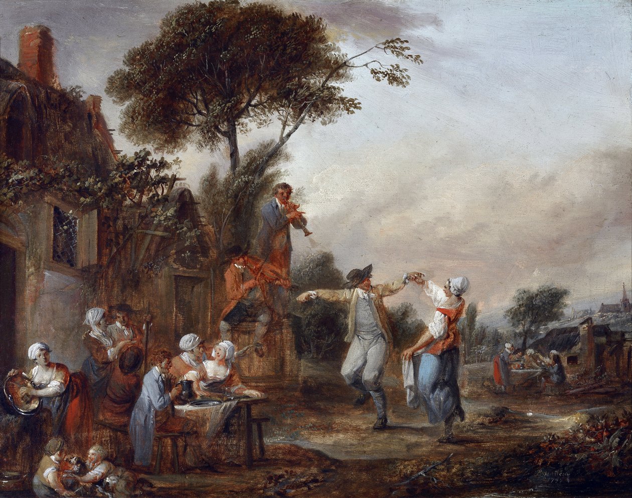 Kyläjuhlat (maalaus) tekijältä Francois Louis Joseph Watteau