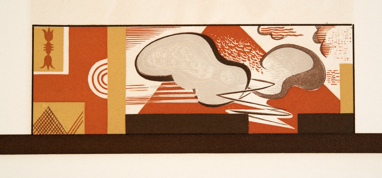 Graafinen kuvitus teoksesta Prometheus kahleissa, Aiskhylos, julkaisu. 1941 (sabluunapainatus) tekijältä Francois Louis Schmied