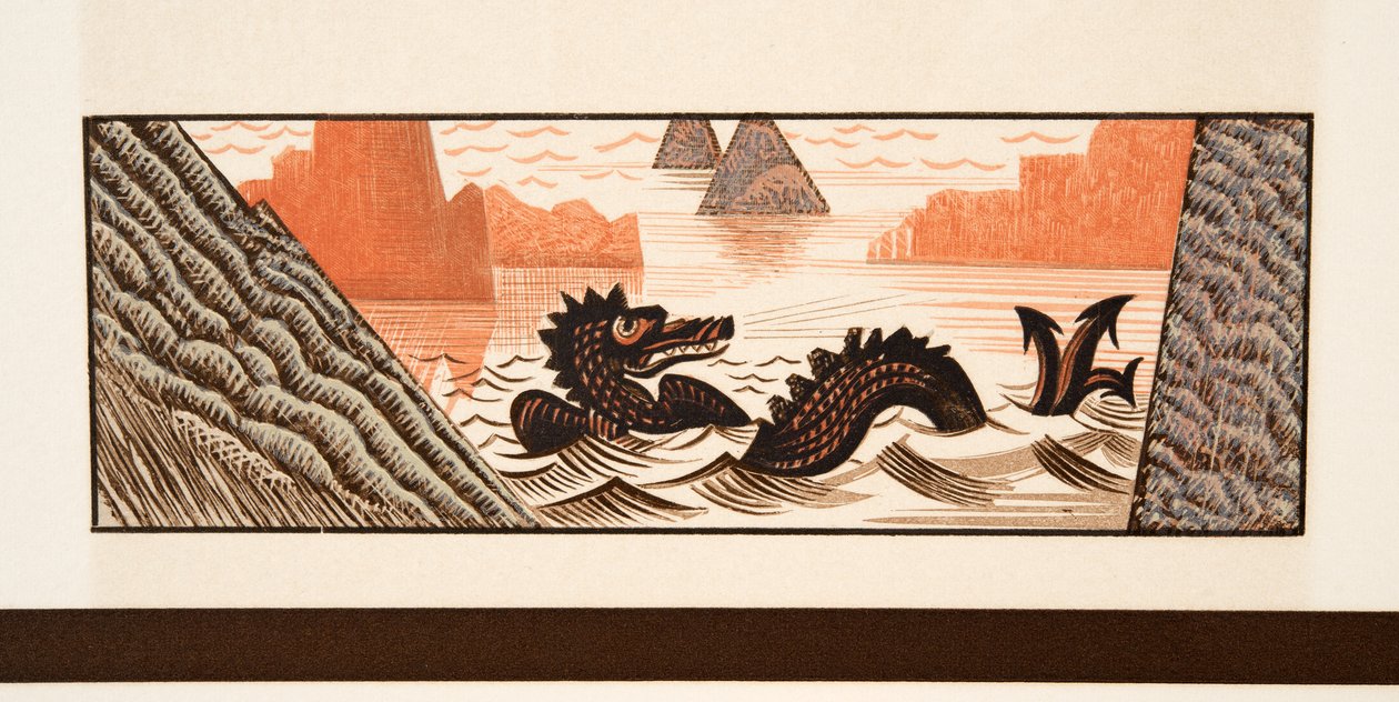 Graafinen kuvitus teoksesta Prometheus kahleissa, Aiskhylos, julkaisu. 1941 (sabluunapainatus) tekijältä Francois Louis Schmied